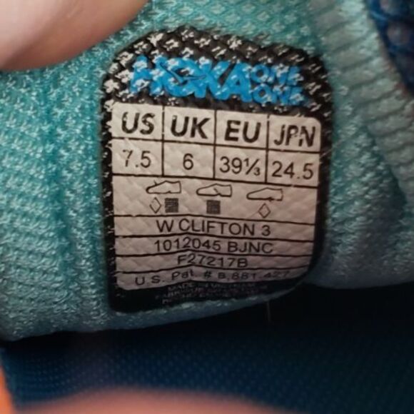 Hoka One One Clifton 3 Running Shoes Women's Size 7.5 Blue Coral Cushion 1012045 - Picture 10 of 11